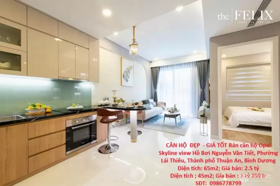 CĂN HỘ  ĐẸP  - GIÁ TỐT Bán căn hộ Opal Skyline view Hồ Bơi Phường Lái Thiêu, Thành phố Thuận An