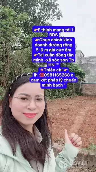 CHỤC CHÍNH KINH DOANH TẠI XUÂN ĐỒNG TÂN MIMH -XÃ SÓC SƠN THÀNH PHỐ HN - DIỆN TÍCH 103,8 M -KHUÔN THỬA ĐẸP -RÀNH CHO NHÀ ĐẦU TƯ THÔNG THÁI