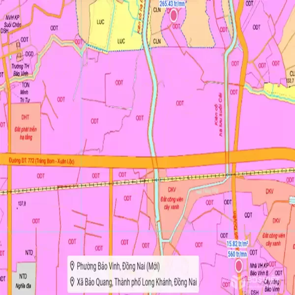 LÔ GÓC 2 MẶT TIỀN ĐƯỜNG  TT P. BẢO VINH, ĐN  CHỈ 218Tr/M