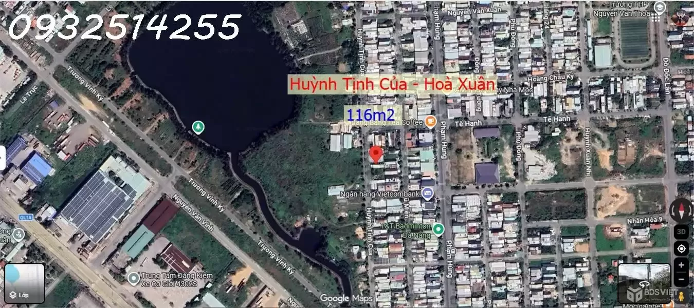 Bán Lô Đất Huỳnh Tịnh Của - Hoà Xuân - Cẩm Lệ - Đà Nẵng - Đối Diện Chung Cư Thương Mai - Giá Đầu Tư.