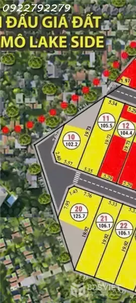 SUẤT NGOẠI GIAO, LÔ GÓC 2 MẶT TIỀN, GIÁP DỰ ÁN ĐẤT ĐẤU GIÁ ĐỒNG MÔ LAKESIDE