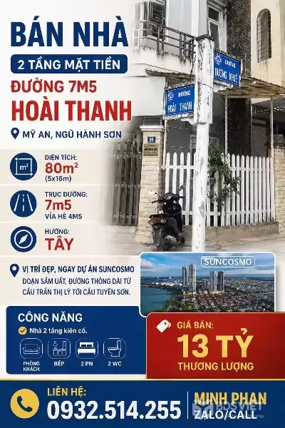 Chính chủ cần bán nhà Hoài Thanh - Chưa Qua Đầu Tư - Mỹ An Ngũ Hành Sơn - Giá Rẻ